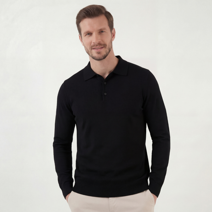 Schwarzes Klassisches Polohemd