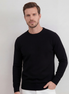 Schwarzer Rundhals-Pullover