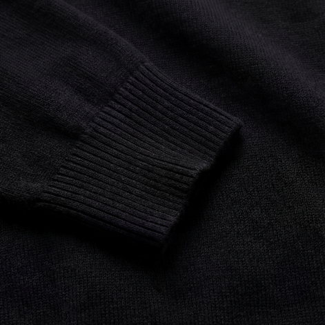Schwarzer Halb-Reißverschluss-Pullover