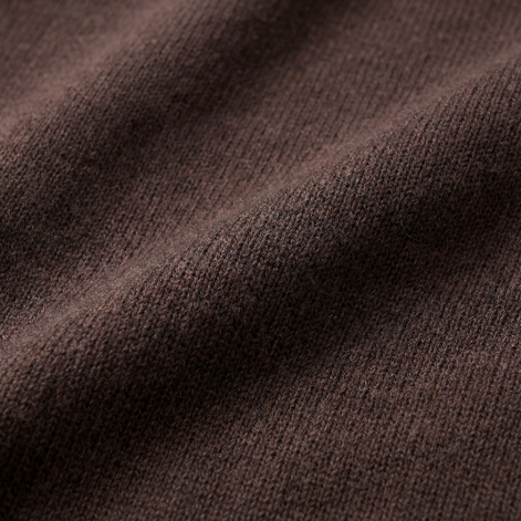 Brauner Halb-Reißverschluss-Pullover