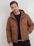 Braune Steppjacke mit Kapuze