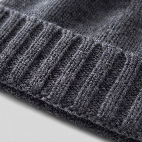 Cashmere-Beanie mit Rippstruktur