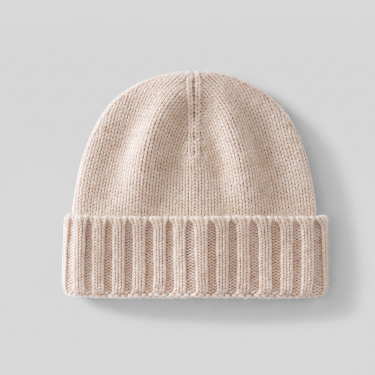 Cashmere-Beanie mit Rippstruktur