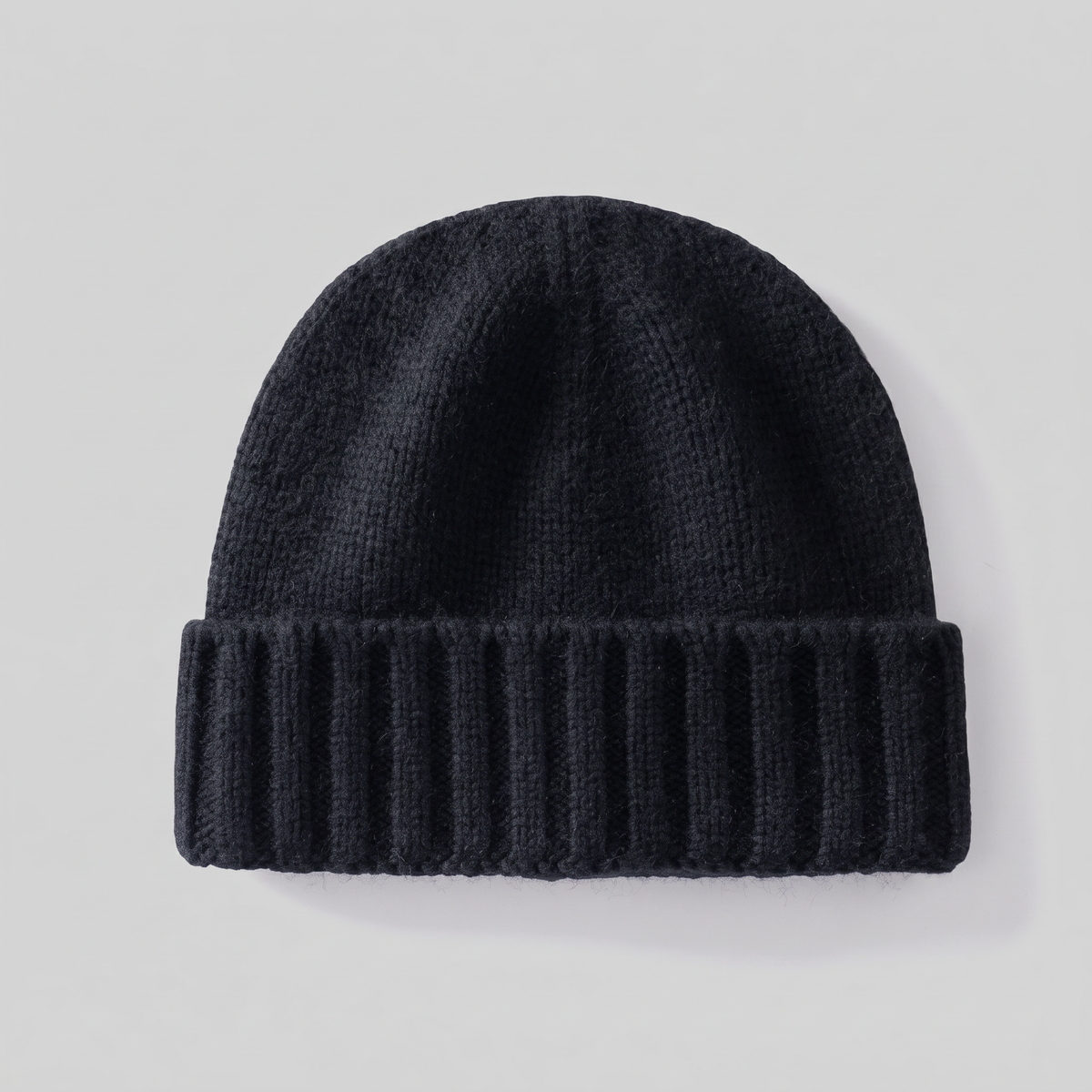 Cashmere-Beanie mit Rippstruktur