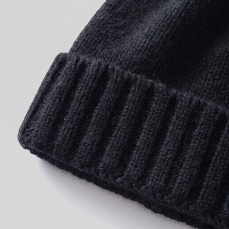 Cashmere-Beanie mit Rippstruktur