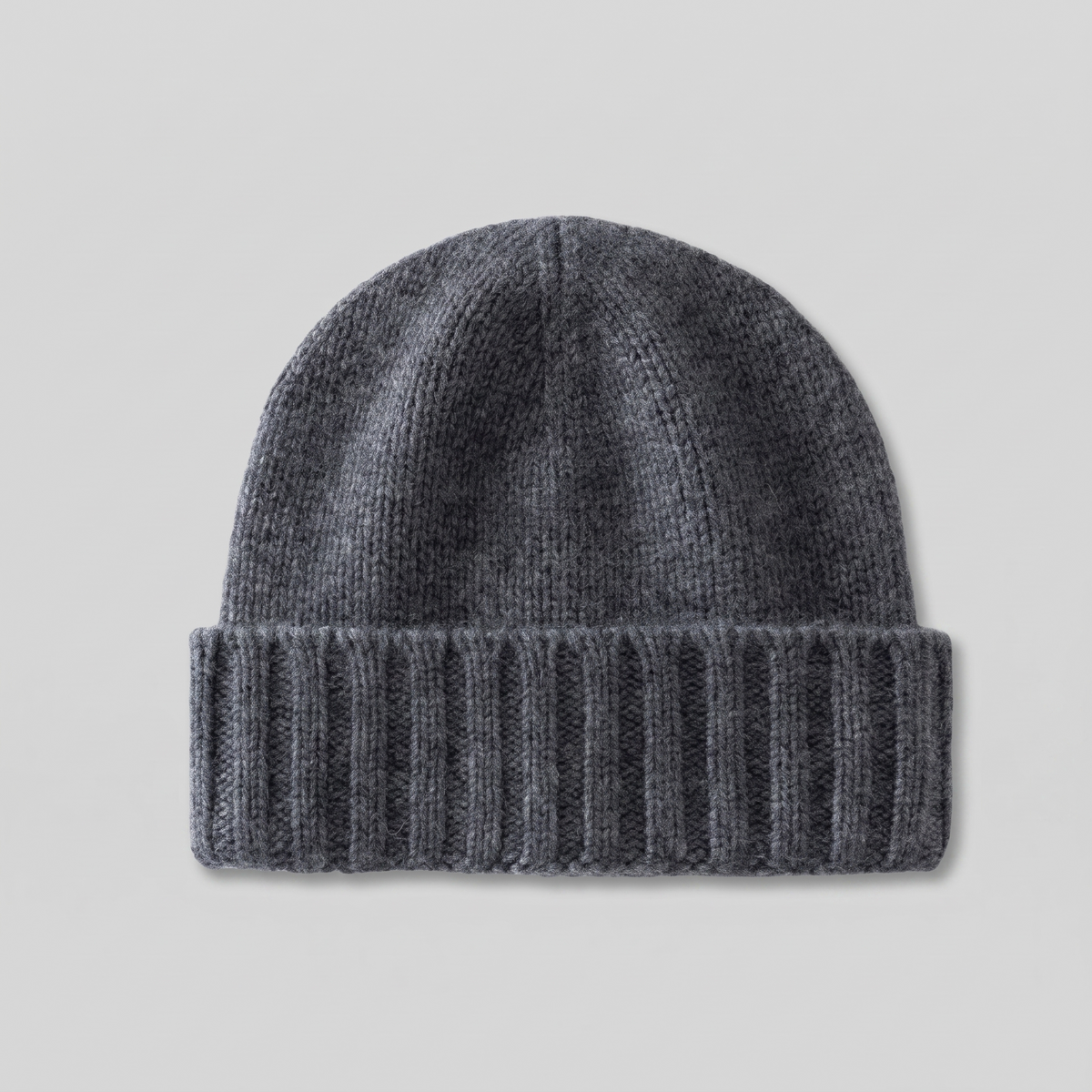 Cashmere-Beanie mit Rippstruktur