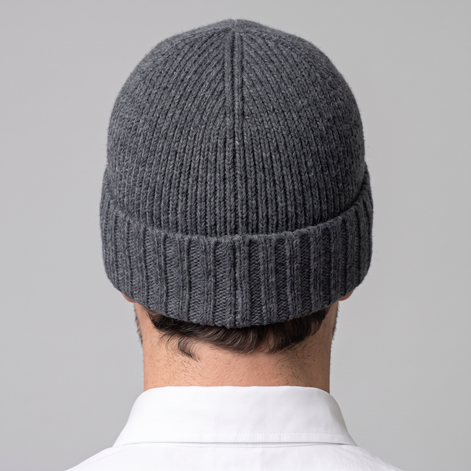 Cashmere-Beanie mit Rippstruktur