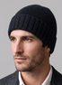 Cashmere-Beanie mit Rippstruktur