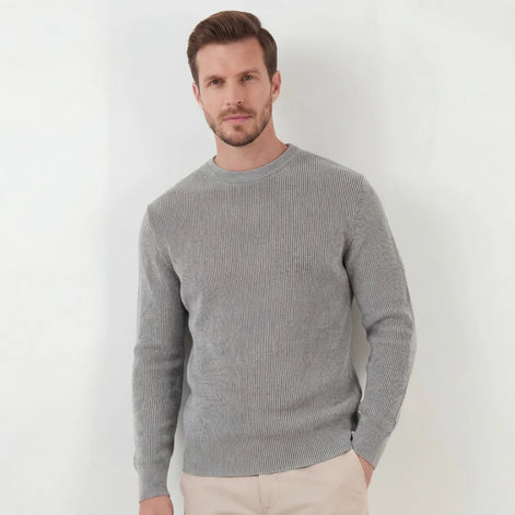 Damen Rippstrickpullover im Melange-Design