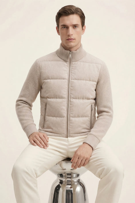 Damen Steppstrickjacke mit Stehkragen
