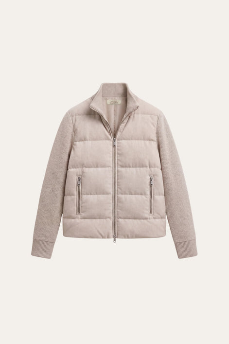 Damen Steppstrickjacke mit Stehkragen