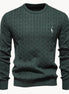 Herren Zopfstrickpullover mit Rundhalsausschnitt