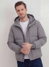 Graue Steppjacke mit Kapuze