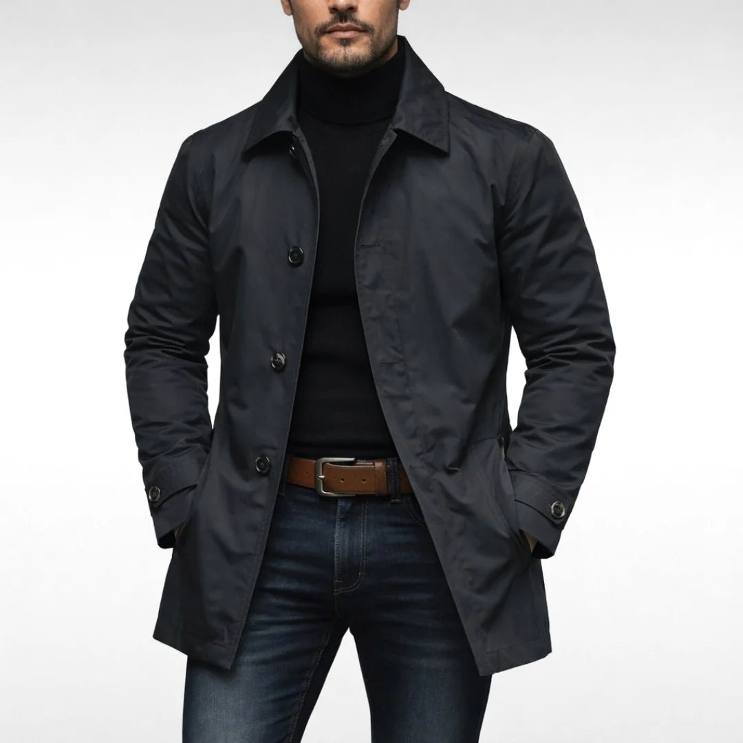 Herren Allwettermantel Taillierter Herbstmantel