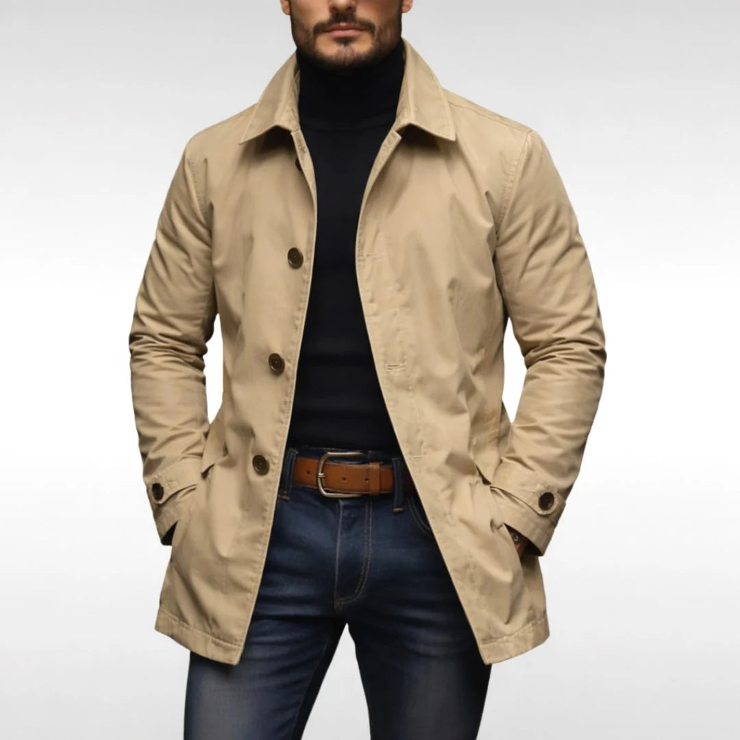 Herren Allwettermantel Taillierter Herbstmantel