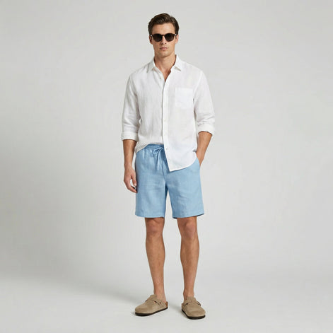 Herren Atmungsaktive Leinen-Sommershorts