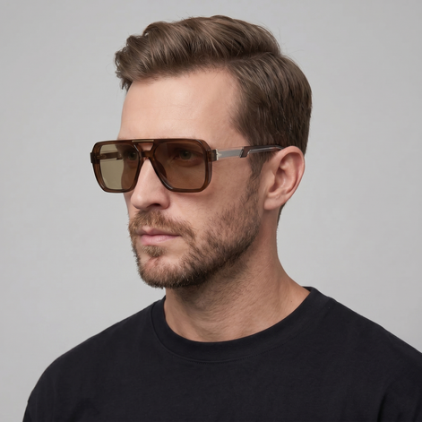 Herren Aviator Sonnenbrille Doppelbrücke