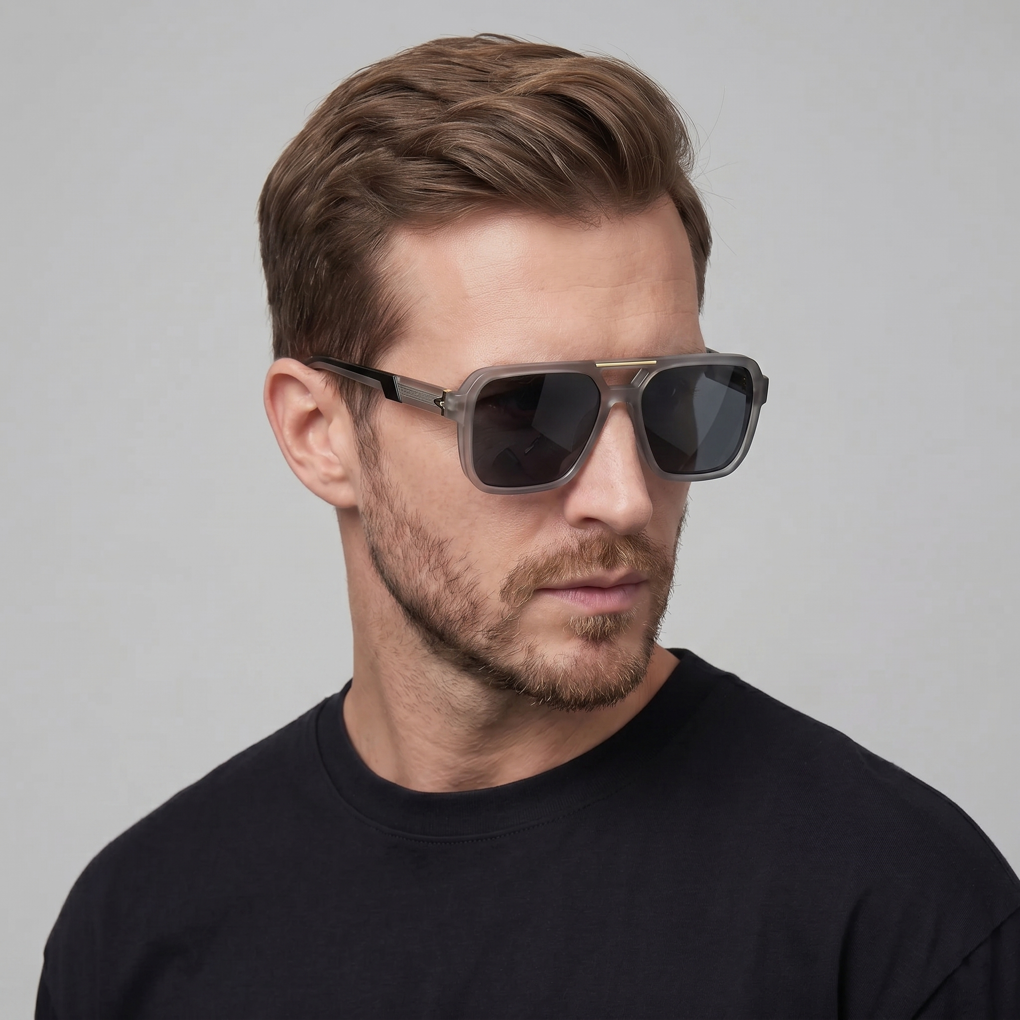 Herren Aviator Sonnenbrille Doppelbrücke