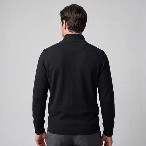 Herren Baumwoll-Pullover mit kurzem Reissverschluss