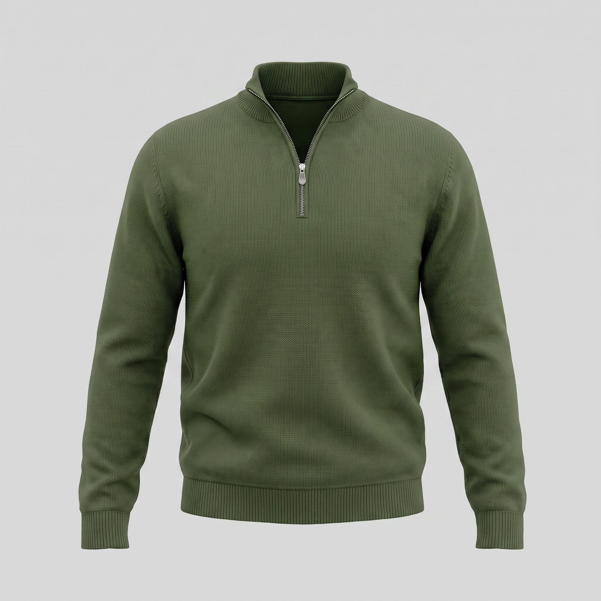 Herren Baumwoll-Pullover mit kurzem Reissverschluss