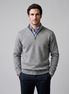Herren Baumwoll-Pullover mit kurzem Reissverschluss