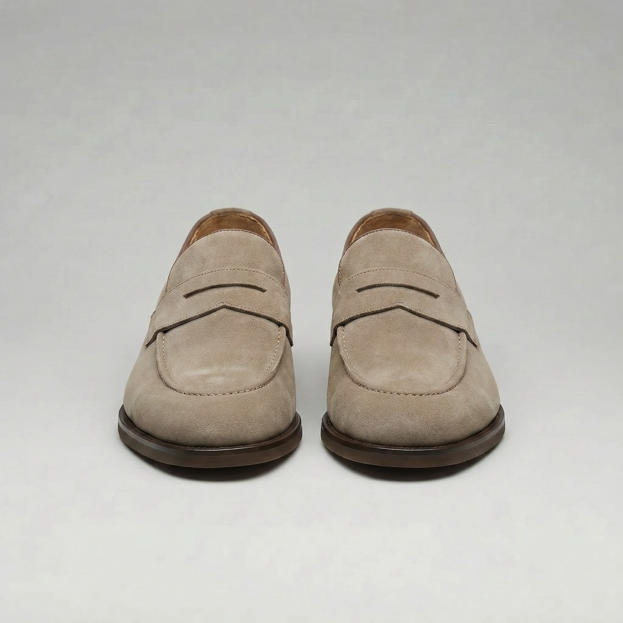 Herren Beige Wildleder Penny Loafer