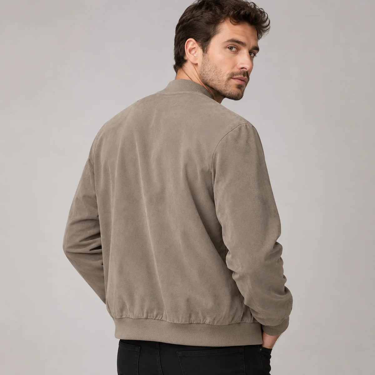Herren Bomberjacke mit Wildlederoptik