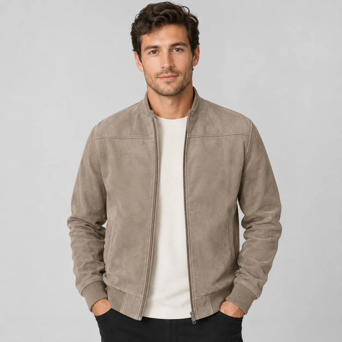 Herren Bomberjacke mit Wildlederoptik