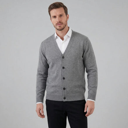 Herren Cardigan mit V-Ausschnitt und Knopfleiste