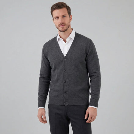 Herren Cardigan mit V-Ausschnitt und Knopfleiste
