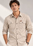 Herren Cargo-Overshirt Langarm Outdoor Hemd mit Taschen