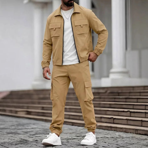 Herren Cargo-Set mit Jacke und Hose im modernen Streetwear-Stil