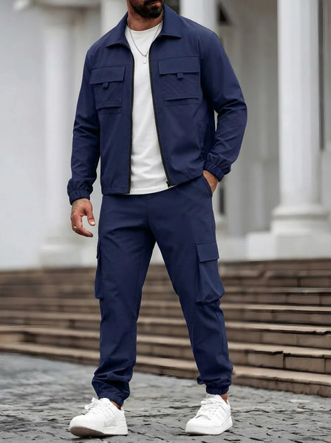 Herren Cargo-Set mit Jacke und Hose im modernen Streetwear-Stil