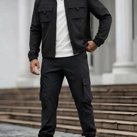 Herren Cargo-Set mit Jacke und Hose im modernen Streetwear-Stil
