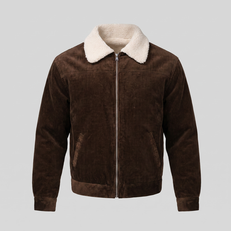 Herren Cord-Jacke mit Fellkragen