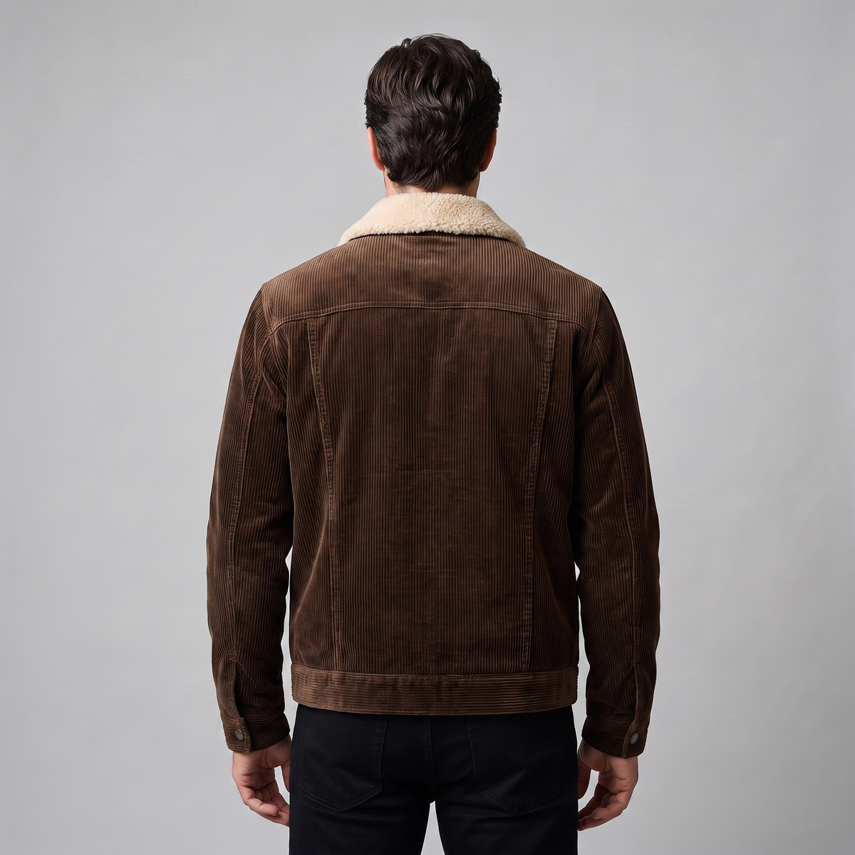 Herren Cord-Jacke mit Fellkragen