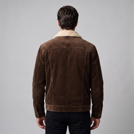Herren Cord-Jacke mit Fellkragen