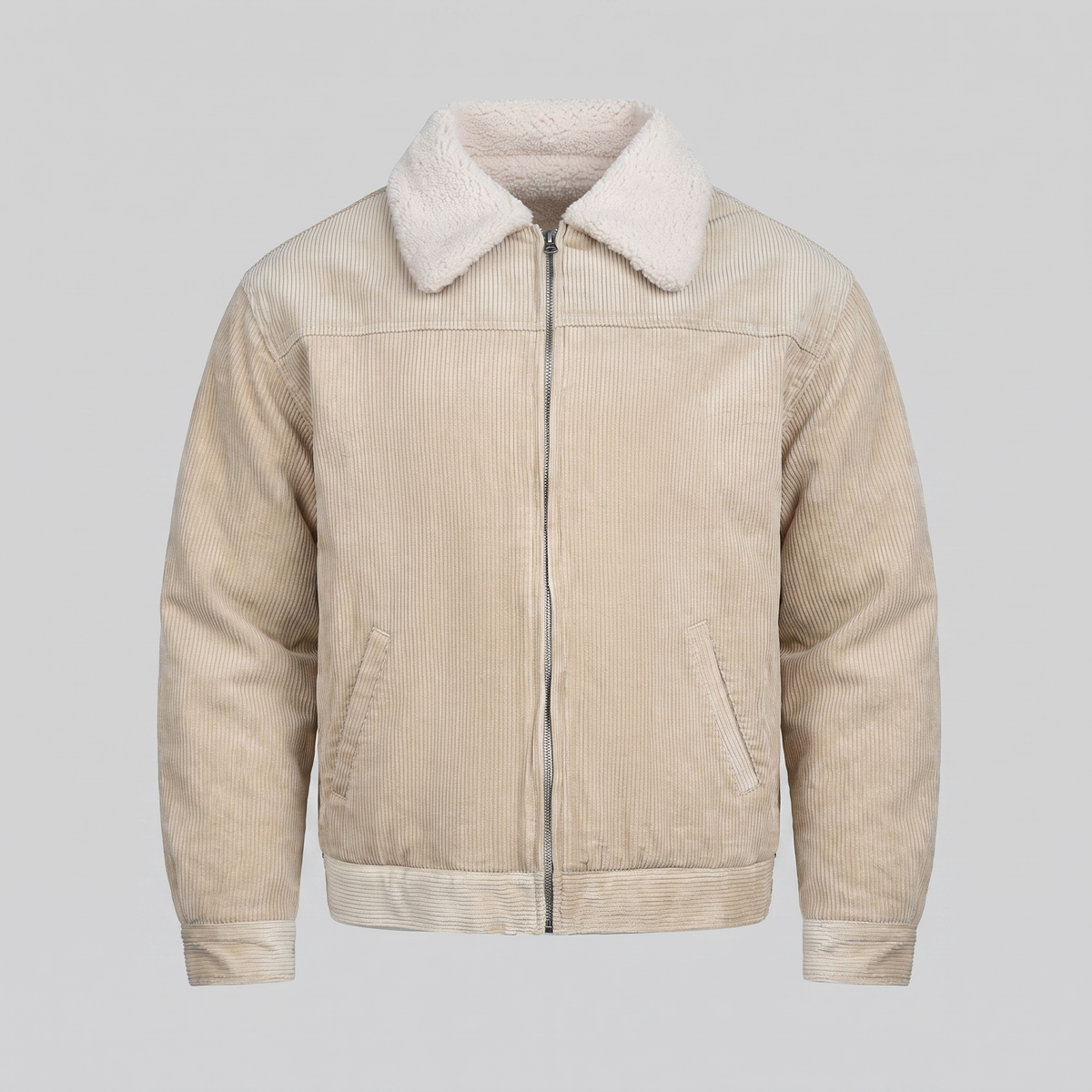 Herren Cord-Jacke mit Fellkragen
