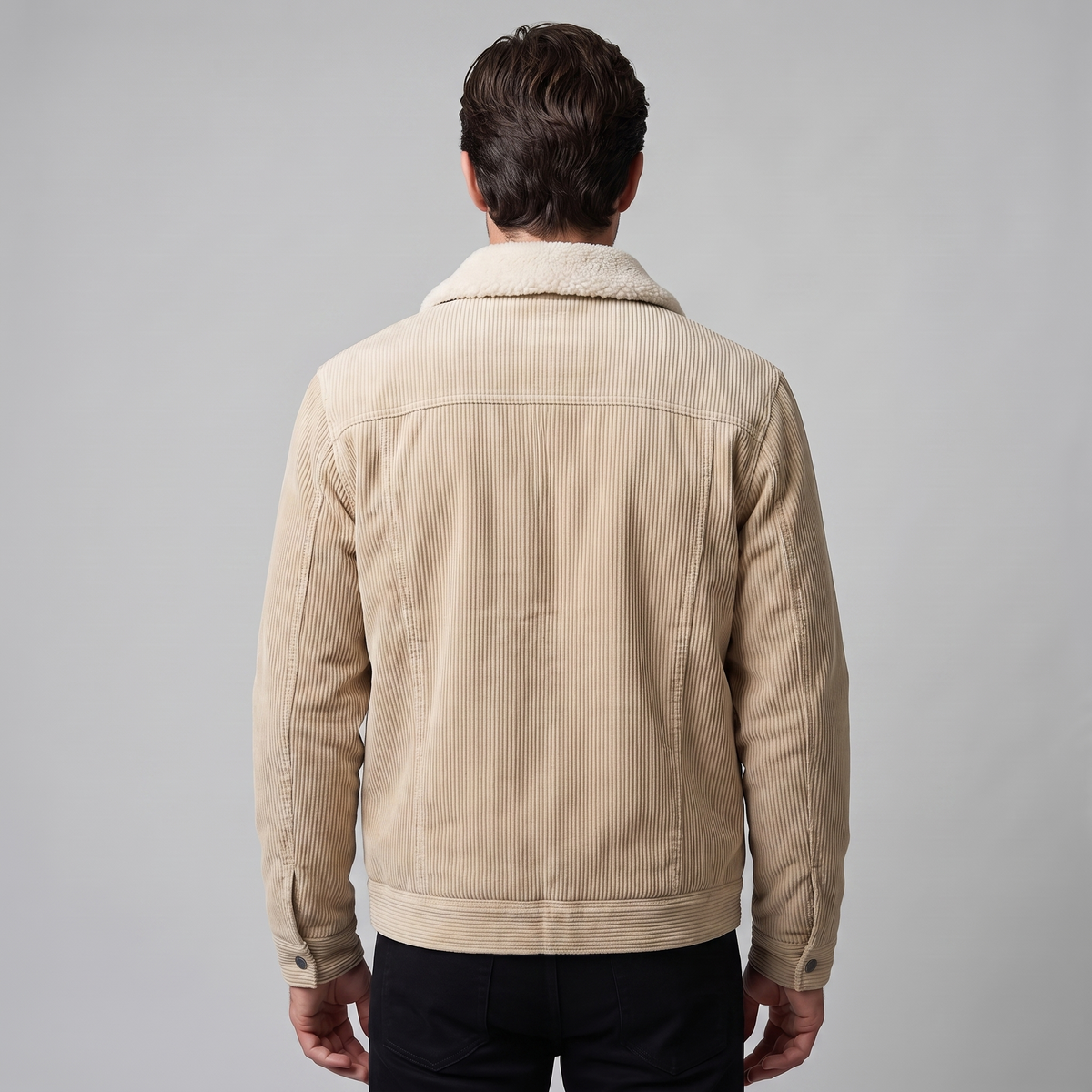Herren Cord-Jacke mit Fellkragen