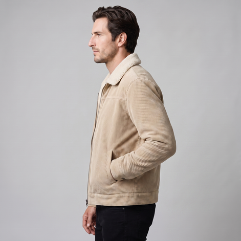 Herren Cord-Jacke mit Fellkragen