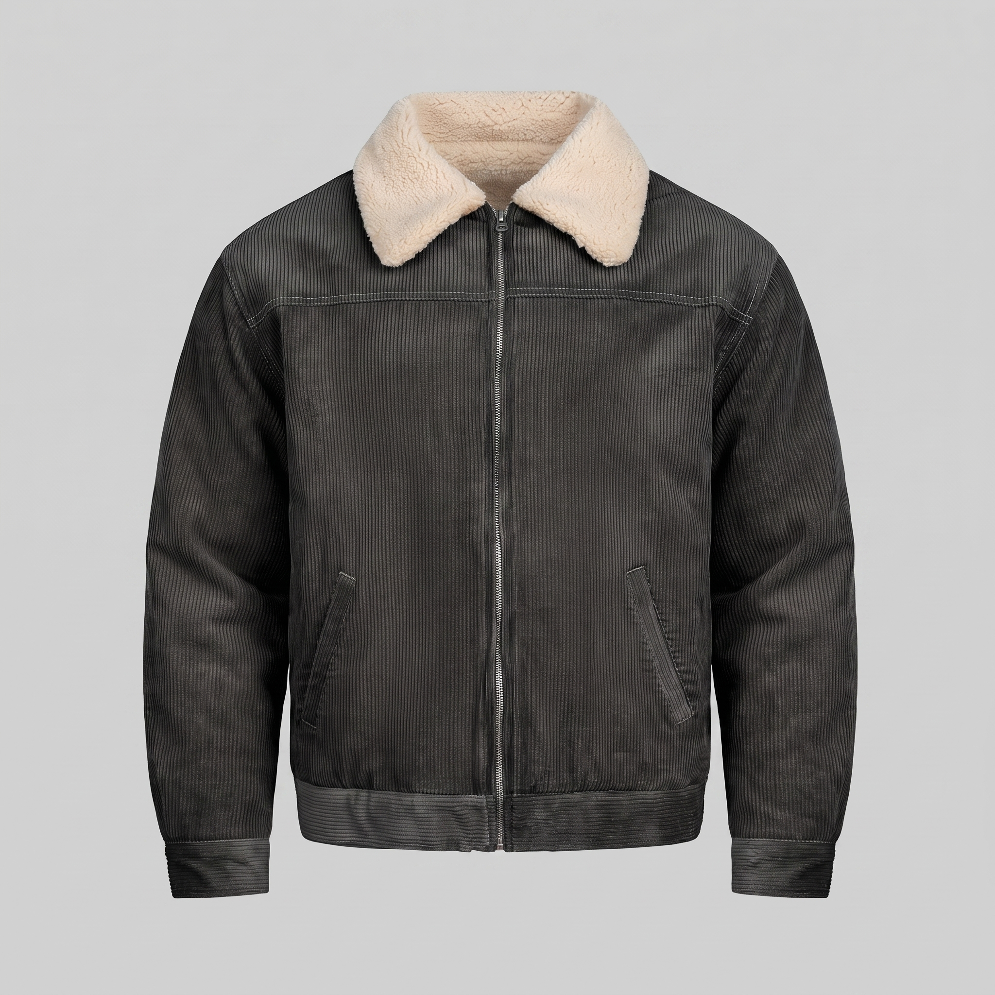 Herren Cord-Jacke mit Fellkragen