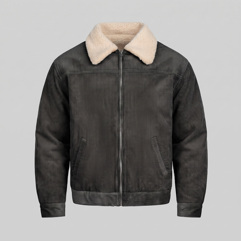 Herren Cord-Jacke mit Fellkragen