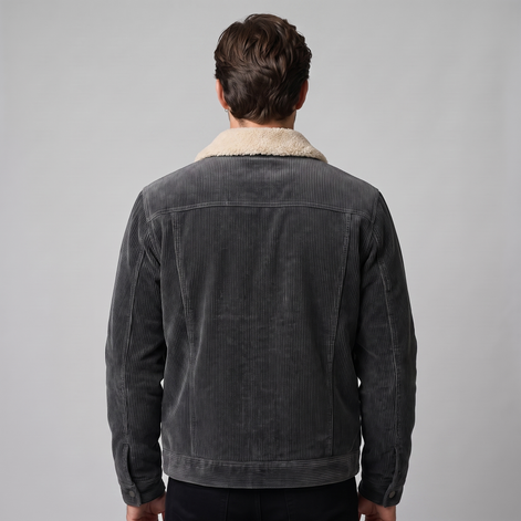 Herren Cord-Jacke mit Fellkragen