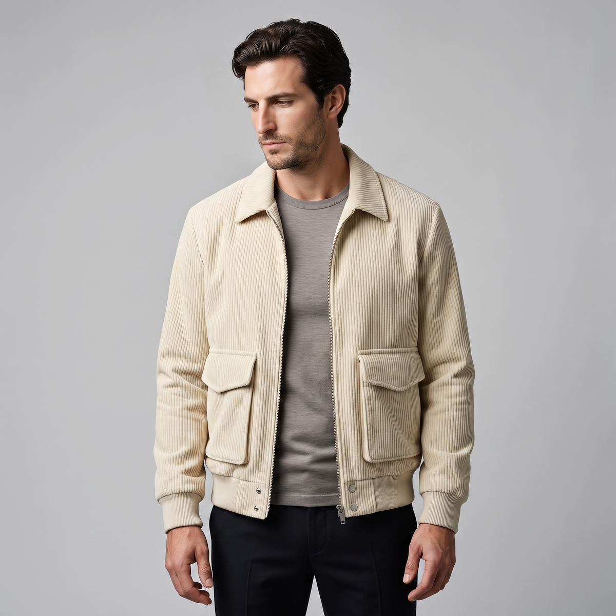 Herren Cord-Jacke mit Flap-Taschen