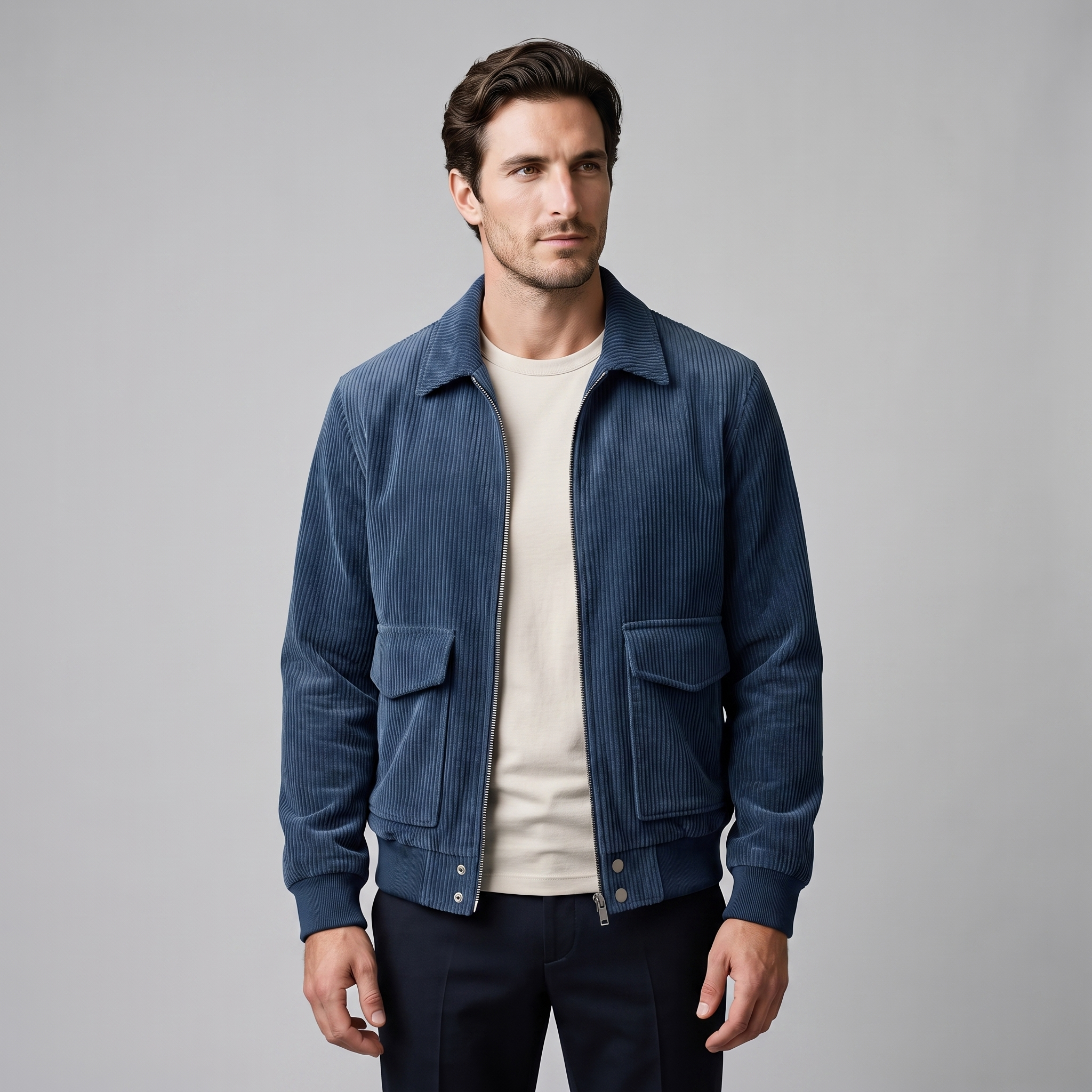 Herren Cord-Jacke mit Flap-Taschen