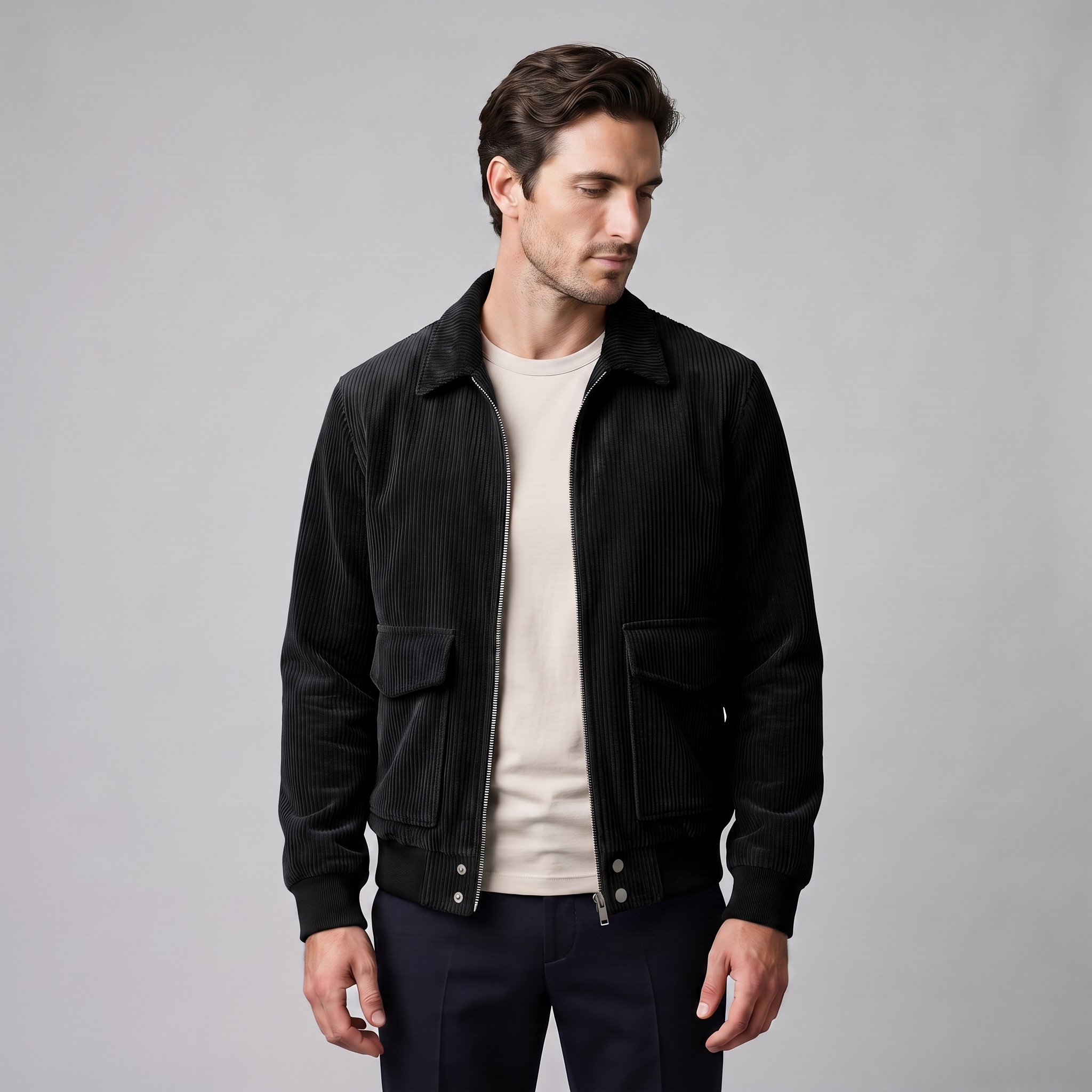 Herren Cord-Jacke mit Flap-Taschen