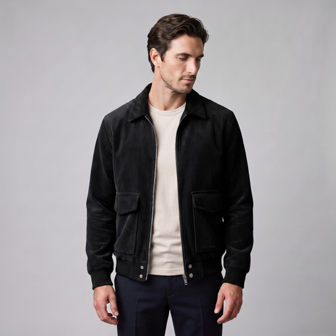 Herren Cord-Jacke mit Flap-Taschen