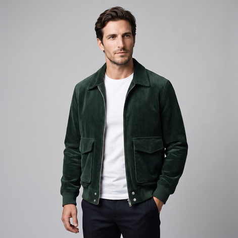 Herren Cord-Jacke mit Flap-Taschen