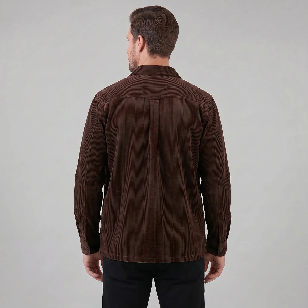 Herren Cordhemd mit Brusttaschen und Knopfleiste