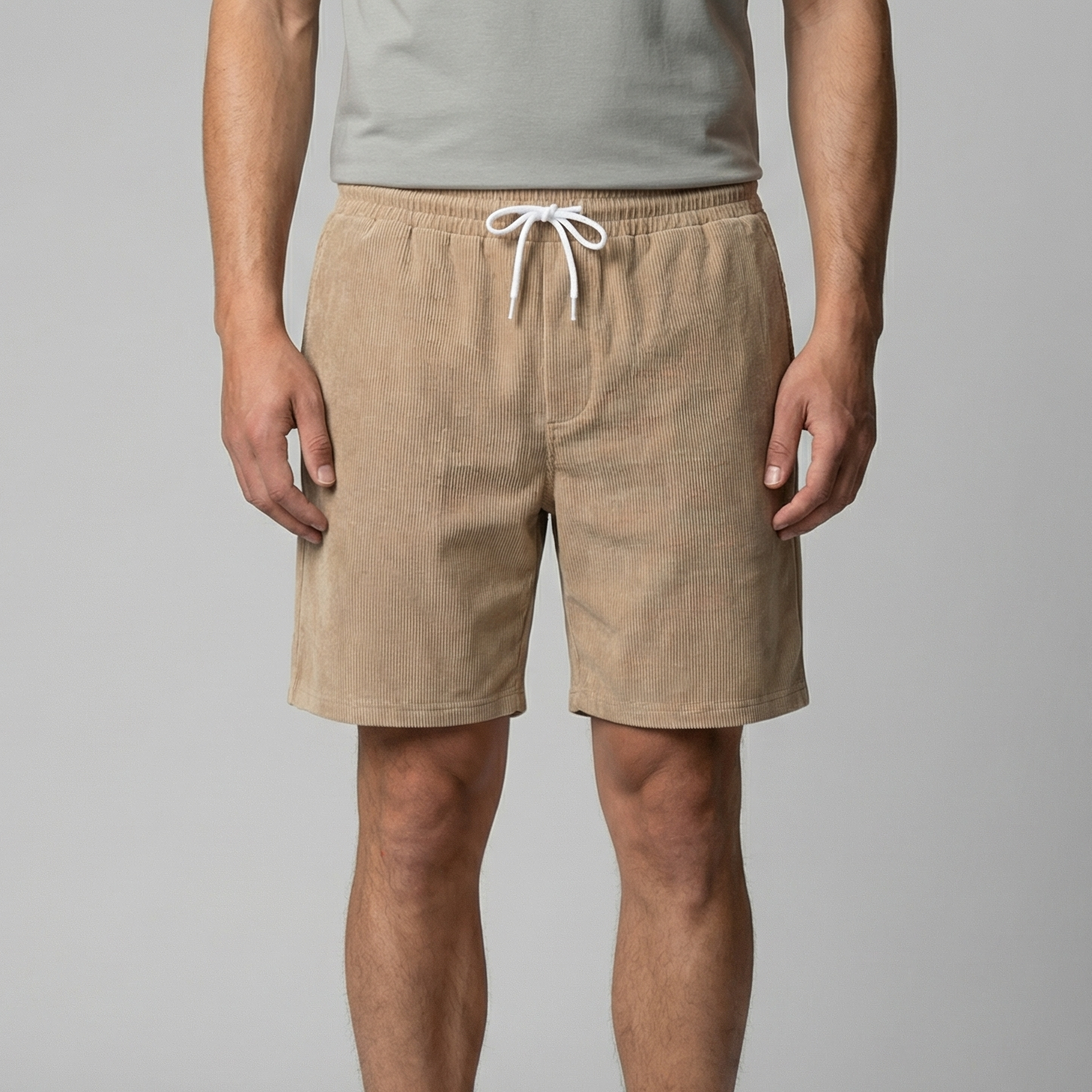 Herren Corduroy Shorts Mit Lockerer Passform